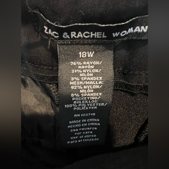 199. NWT Zac & Rachel Women's Pull-on Black Dress Pants Straight Leg 2x - Picture 4 of 7